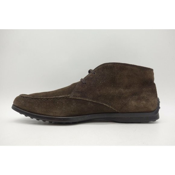 Tods Brown Leather Casual Lace Up Chukka Driving Ankle Boots Shoes Men\'s 7.5 main image 4